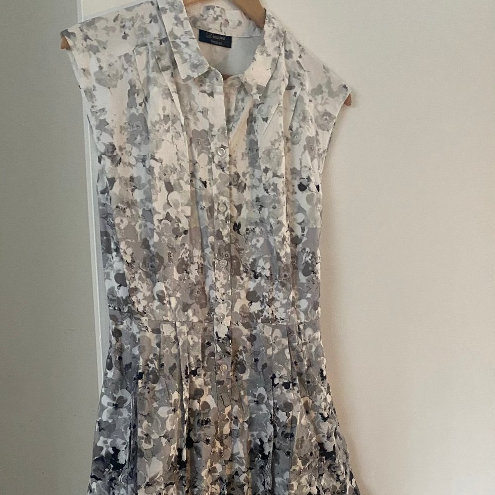 Adorable Grey Floral Mini Dress
